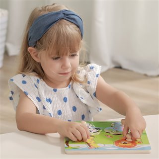 Knob puzzle - wild animals - 4 pieces